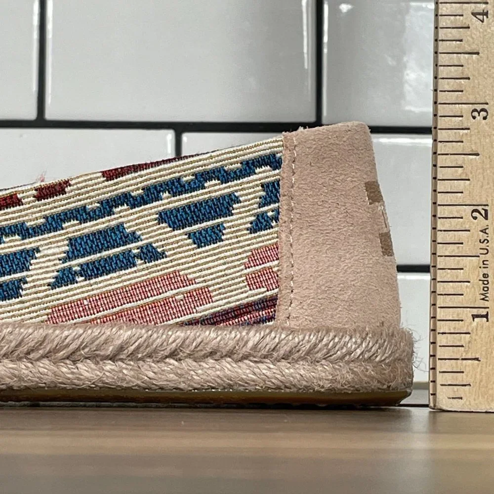 Toms Alpargata Rope Womens Size 7.5 Shoes Multicolor Tribal Aztec Slip On Flats